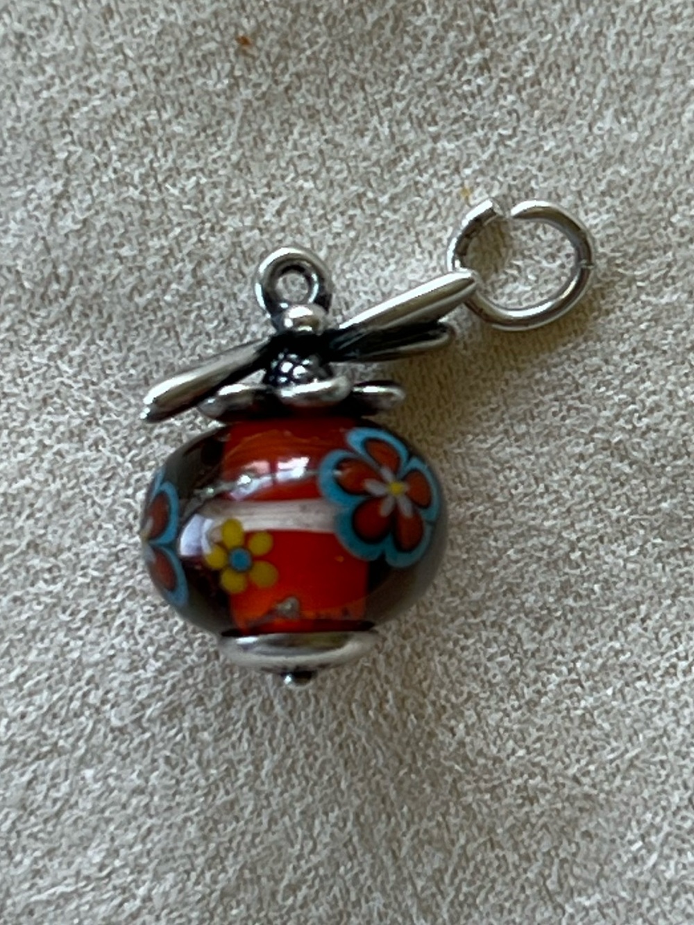 James Avery Dragonfly Orange finial charm - Picture 2 of 4